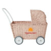 Rattan Doll Pram Pink, wholesale