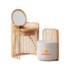 Rattan Kids Vanity And Stool Set, wholesale
