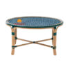 blue rattan coffee table