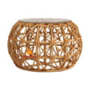 rattan side table with glass top, wholesale
