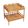 scalloped rattan end table with storage, wholesale