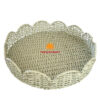 Green Scallop Rattan Tray, wholesale