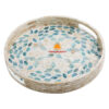Mother Of Pearl Floral Round Tray, wholesale