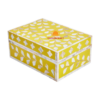 Mother of Pearl Decorative Box for Jewellery in Yellow, wholesale