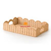 Rectangle Scalloped Rattan Tray, wholesale