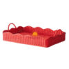 Red Rattan Serving Tray Rectangle, wholesale