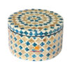 Round Mother of Pearl Inlay Storage Box Jewelry, wholesale
