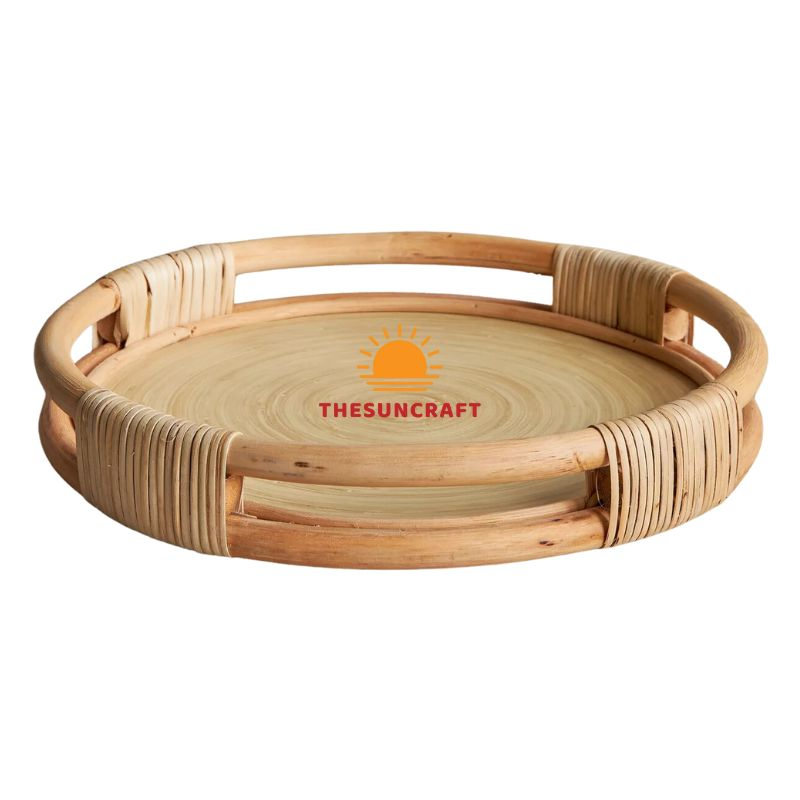 Round Rattan Wicker Food Tray, wholesale