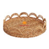 Scalloped Round Rattan Tray, wholesale