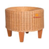 rattan pouf with wood legs, wholesale
