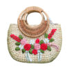 flower embroidered water hyacinth bag, wholesale, bulk