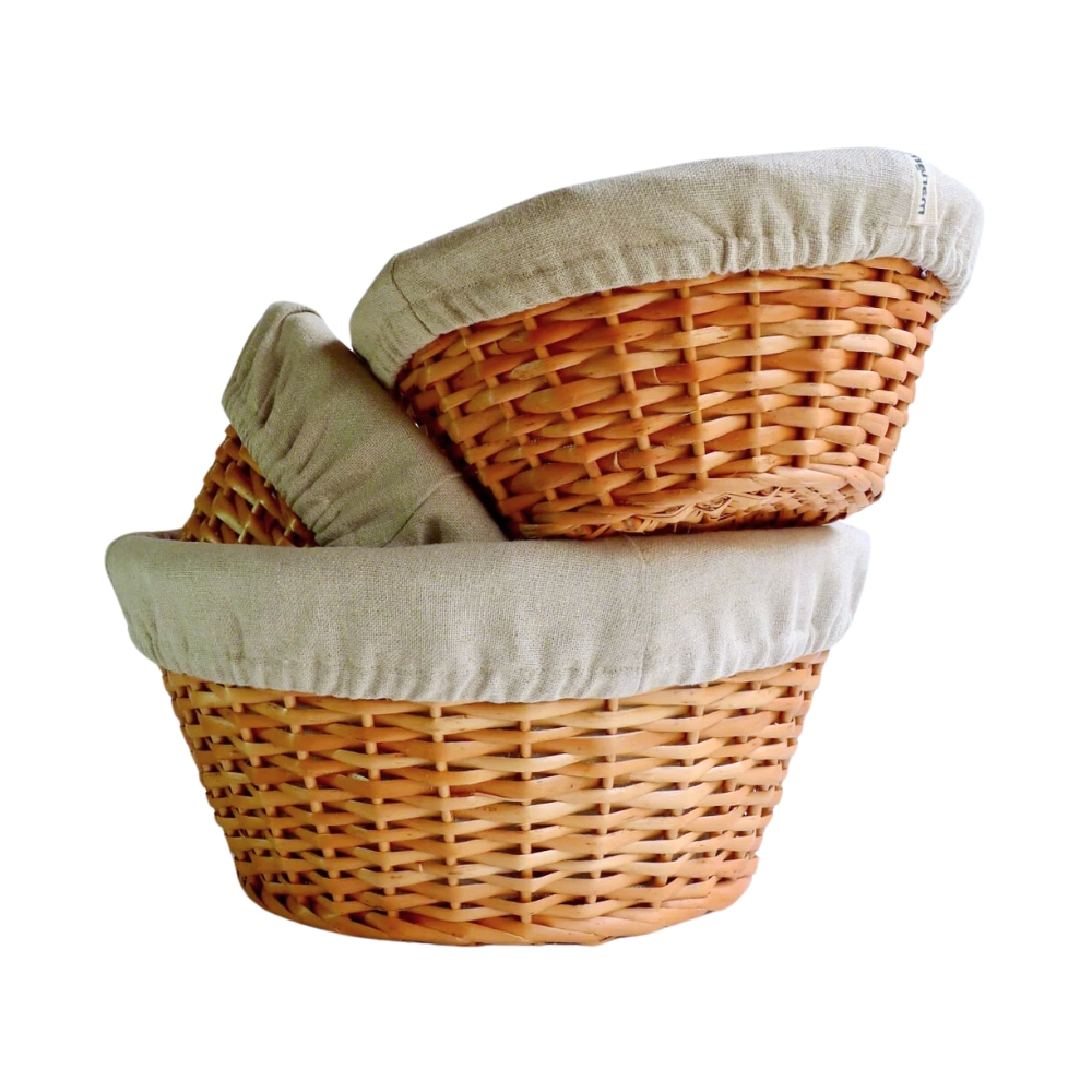 round wicker bread proofiing basket, wholesale, bulk