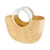 water hyacinth bag with pearls handle, wholesale, bulk