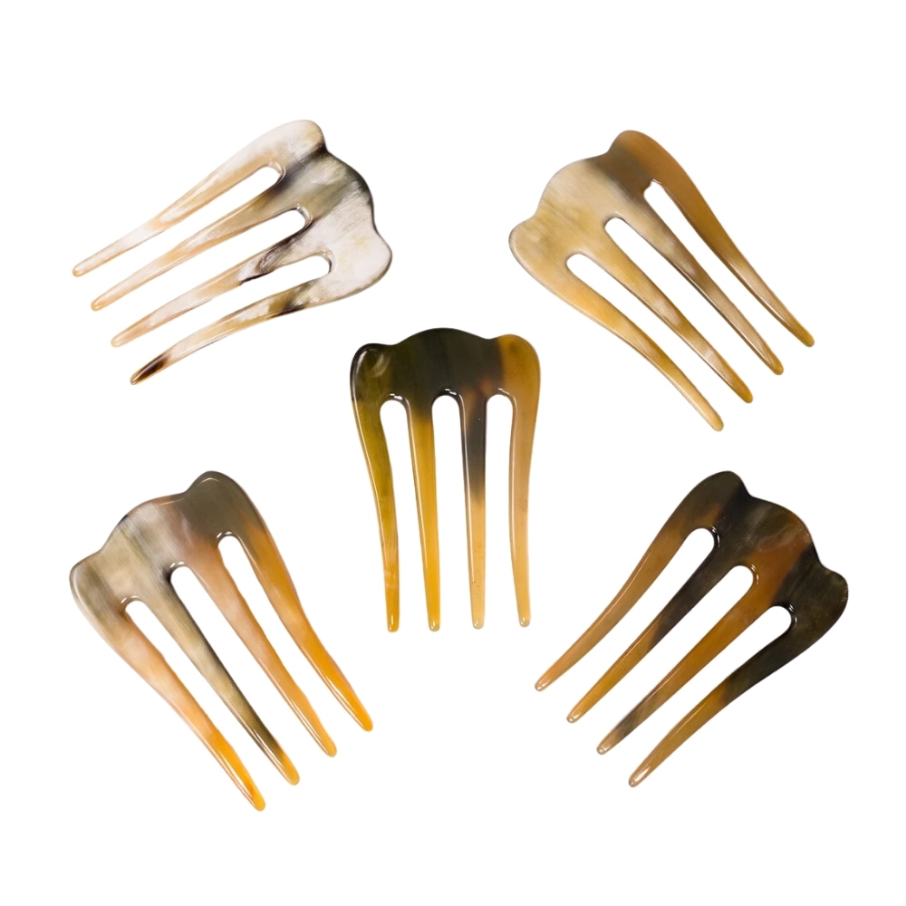 4 prongs horn hair forks, bulk, wholesale