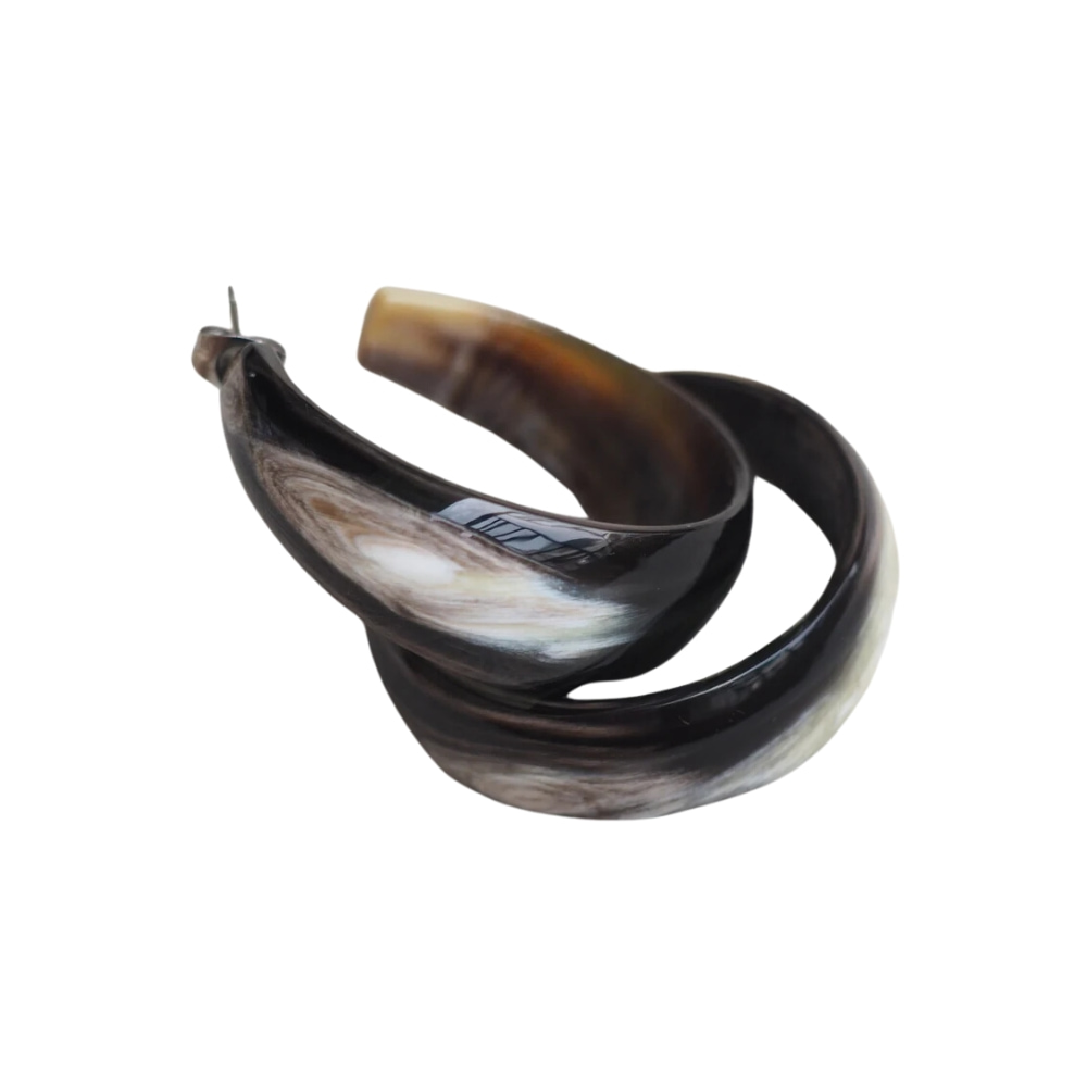 Natural Buffalo Horn Hoop Earrings, wholesale, bulk