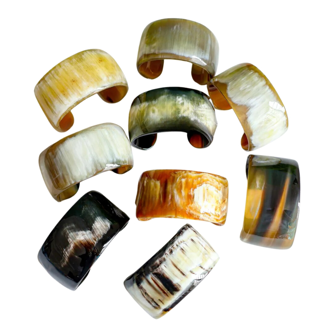 Real Horn Bangles Wide C Cuff, wholesale, bulk