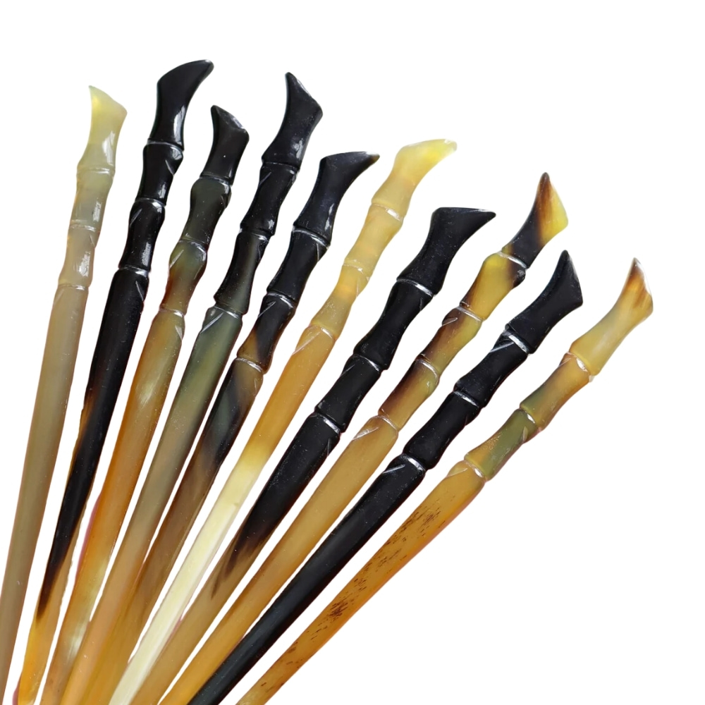 bamboo shaped horn hair sticks, bulk, wholesale