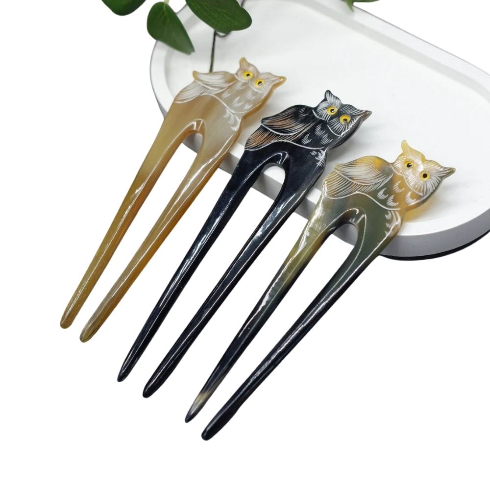 buffalo horn owl hair fork, wholesale, bulk