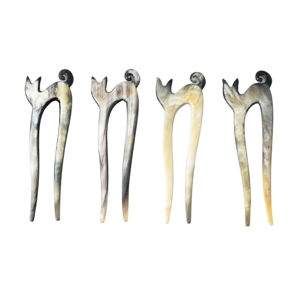 cat shaped horn hair fork, bulk, wholesale