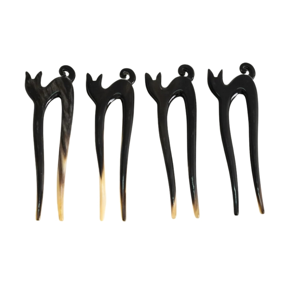 cat shaped horn hair fork, bulk, wholesale