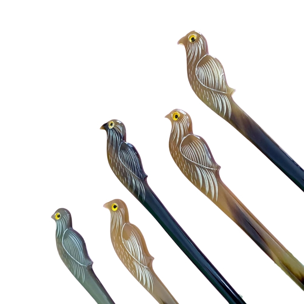 horn hair pin with bird shape, wholesale, bulk