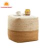 Round Hand Braided Jute Pouf, wholesale