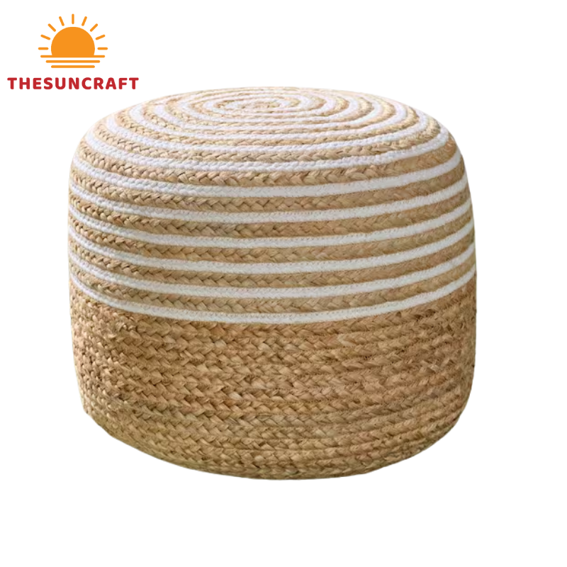 Round Jute Pouf, wholesale