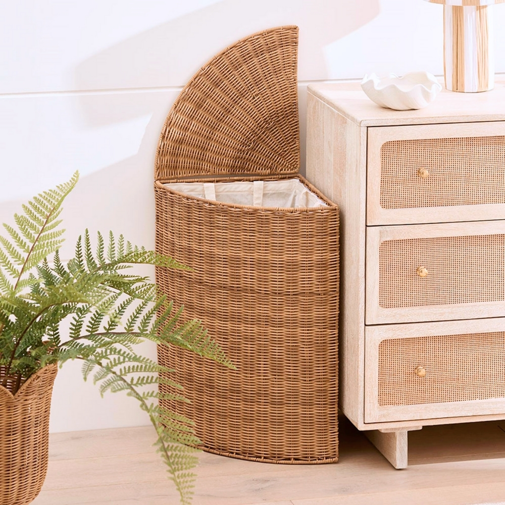 corner wicker laundry basket, wholesale, bulk