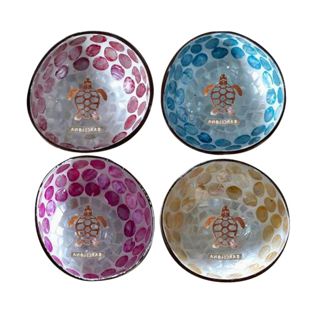 Sea Turtle Mother Of Pearl Coconut Bowl