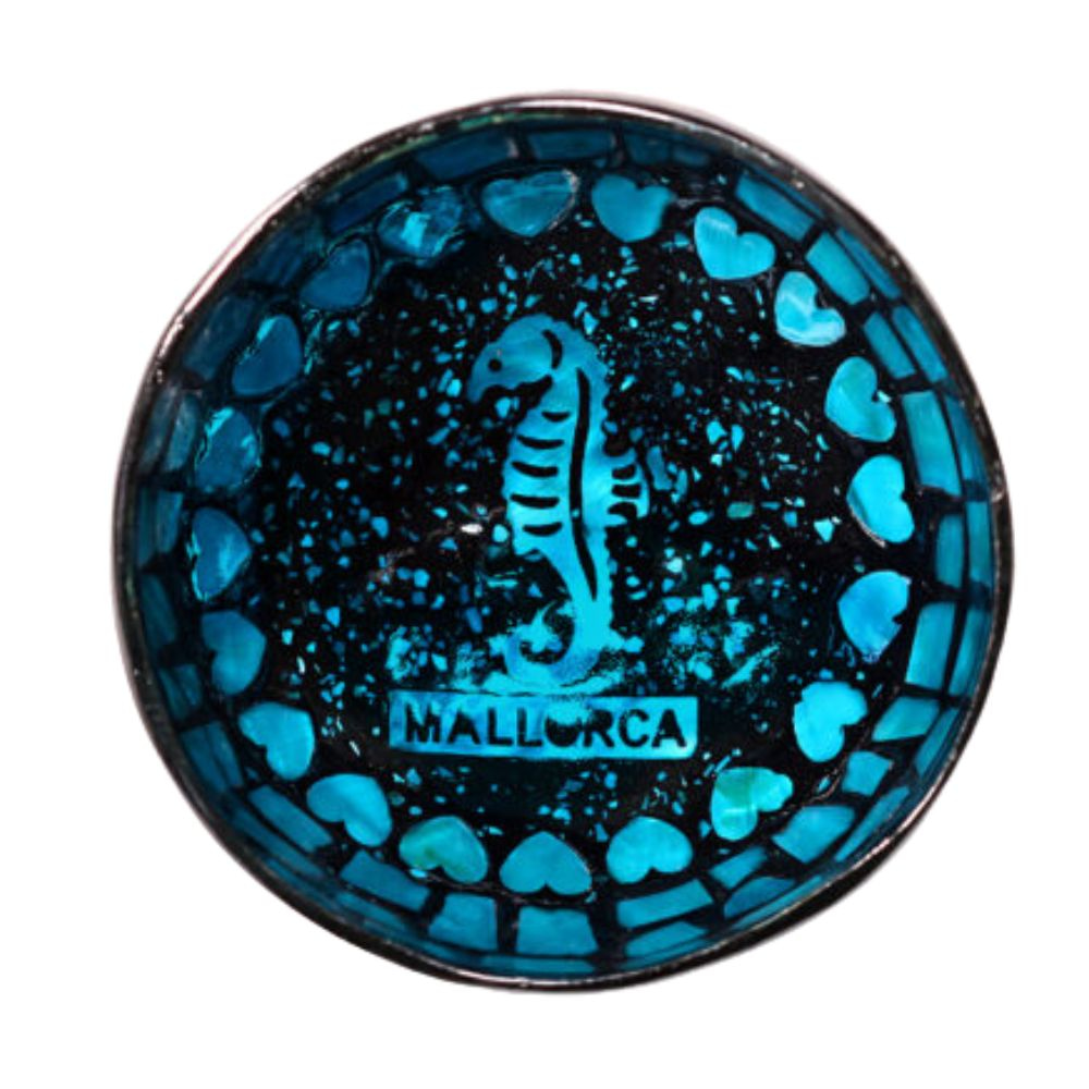 Seahorse Design Mother Of Pearl Coconut Bowl