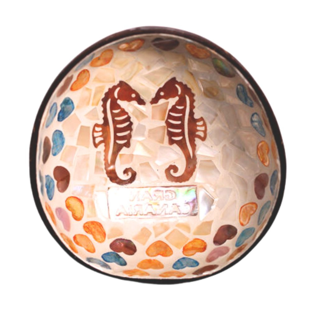 Seahorse Pieces Mother Of Pearl Coconut Bowl