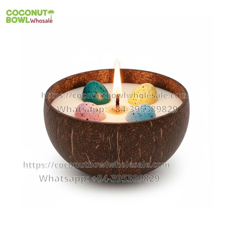 Natural Soy Wax Coconut Candle Bowl Easter Decor (CCB-0003)