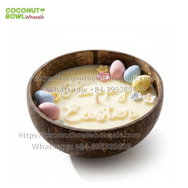 Wholesale Eco Coconut Candle Bowl Easter (CCB-0004)