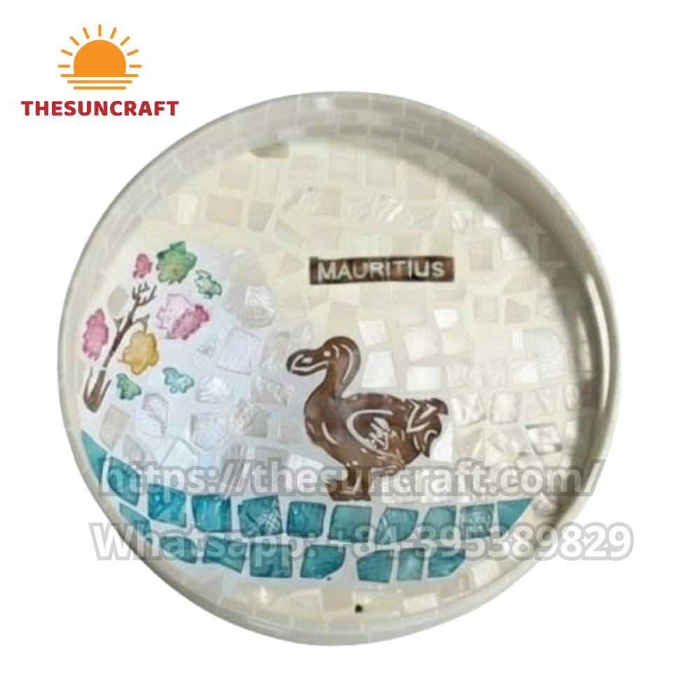 Dodo Bird Mauritius Mother of Pearl Inlaid Tray Wholesale (TSMT-0040)