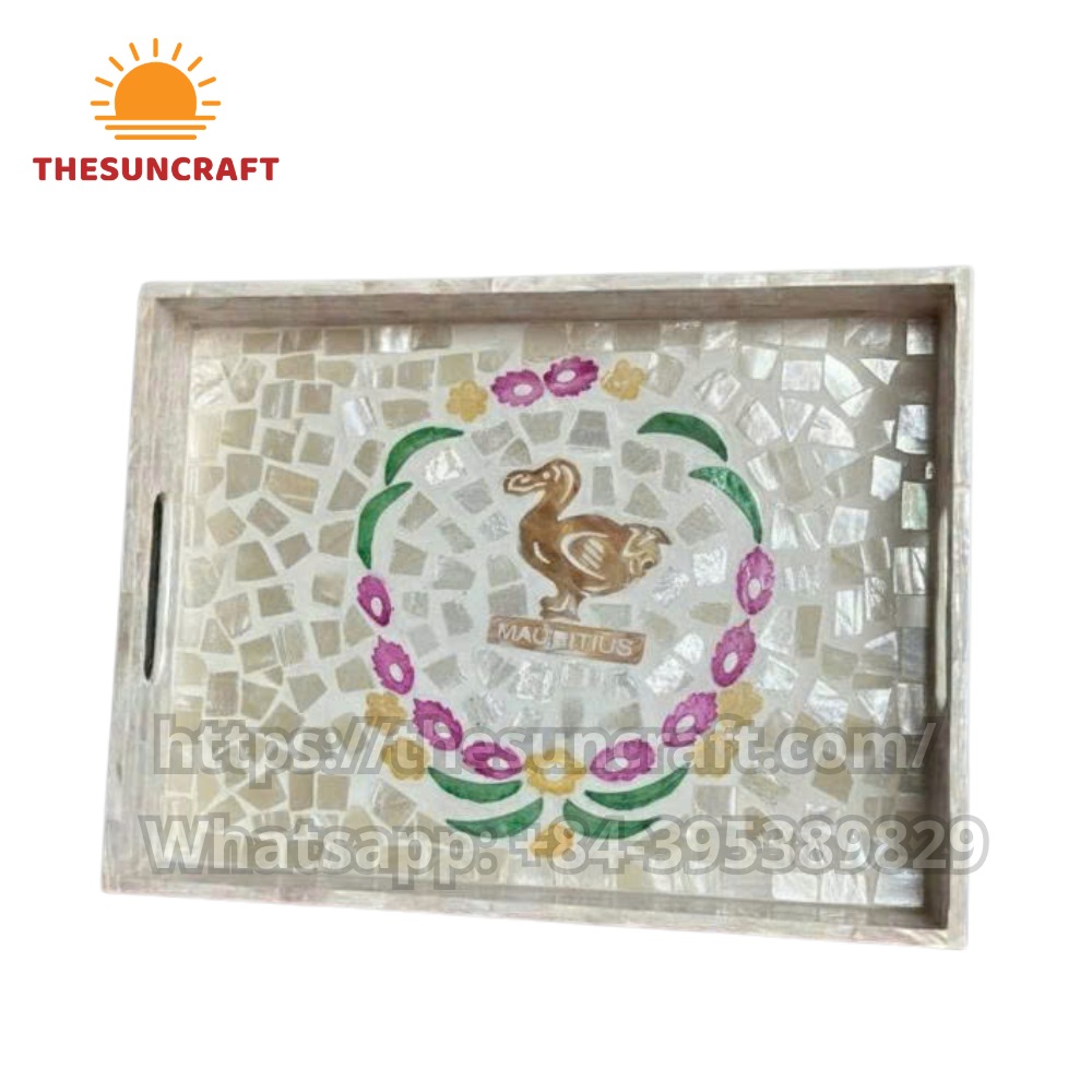 Rectangular Dodo Bird Mauritius Mother of Pearl Tray (TSMT-0048)