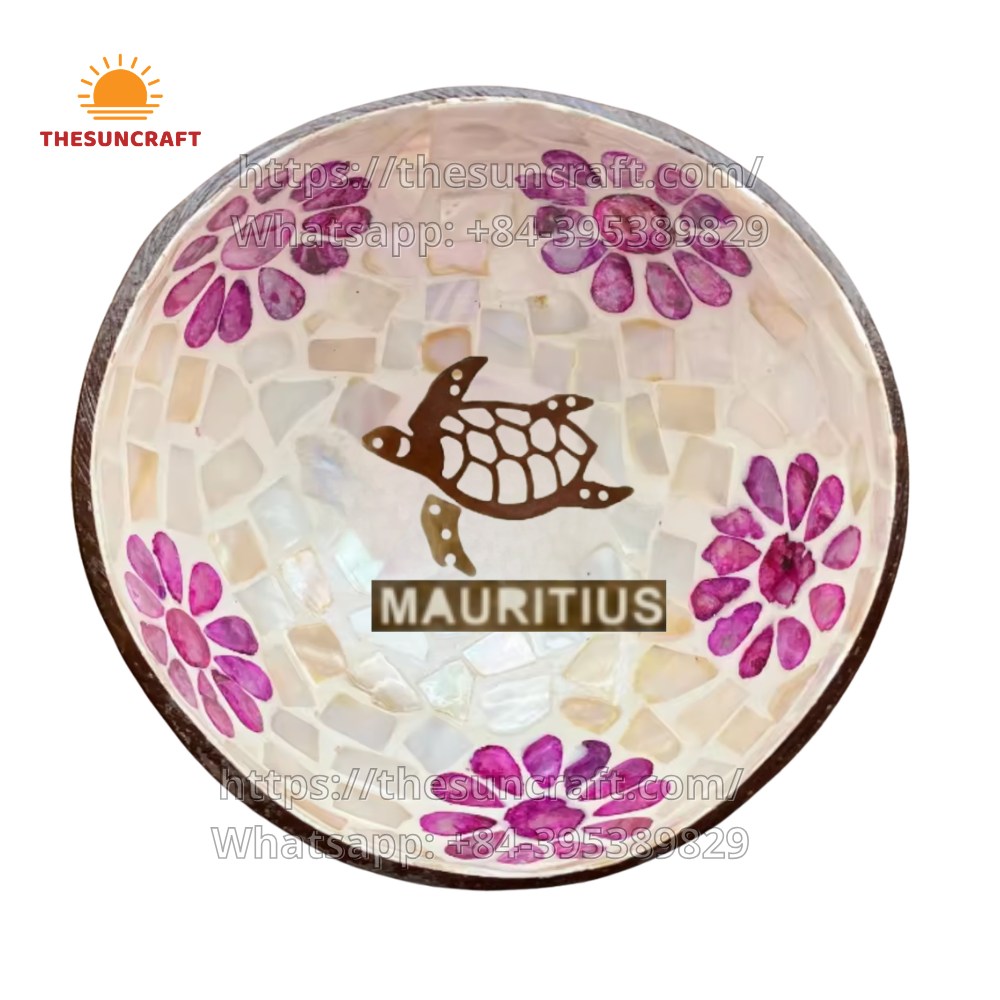 Mother of Pearl Coconut Bowl with Turtle Cheap Wholesale (TSCB-0119)