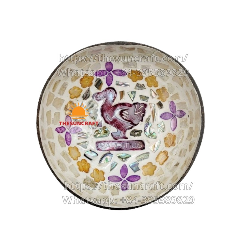Vietnam Manufacturer Dodo Bird Inlaid Coconut Bowl (TSCB-0125)