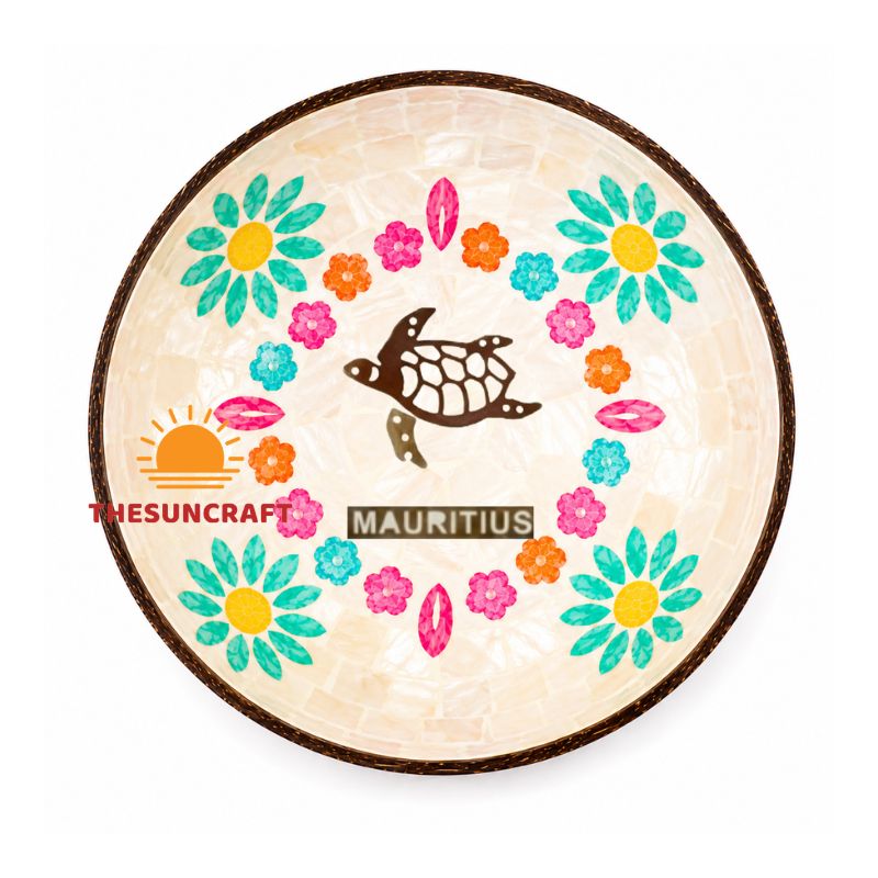 New Mother of Pearl Inlay Sea Turtle Bowl Wholesale (TSCB-0141)
