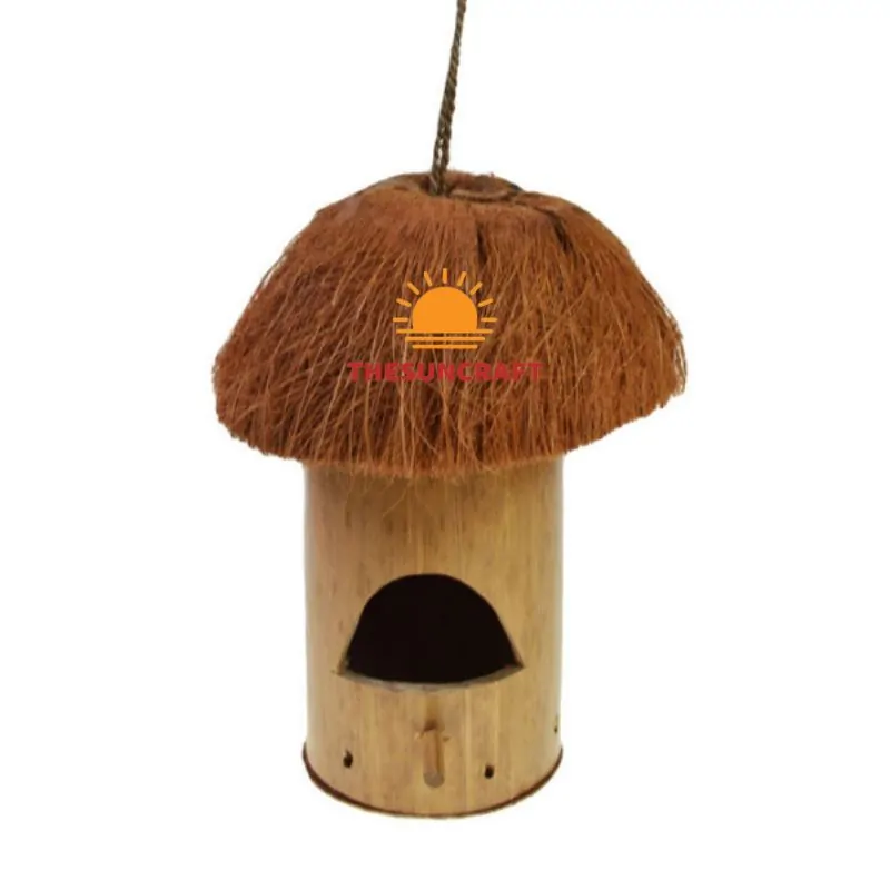 Coconut & Bamboo Bird House; wholesale