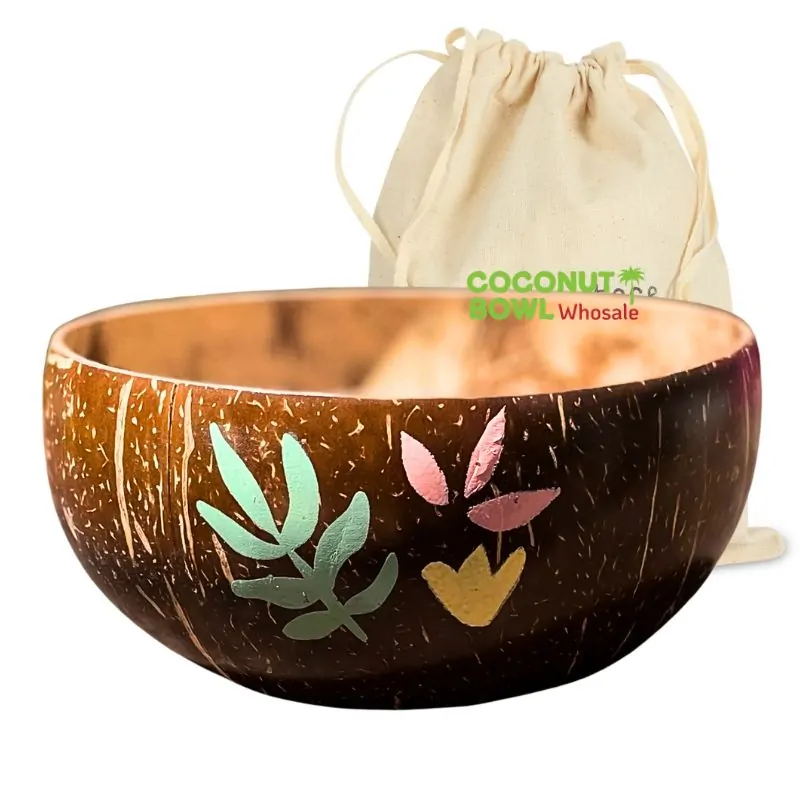 Hand Painted Coconut Bowl, wholesale