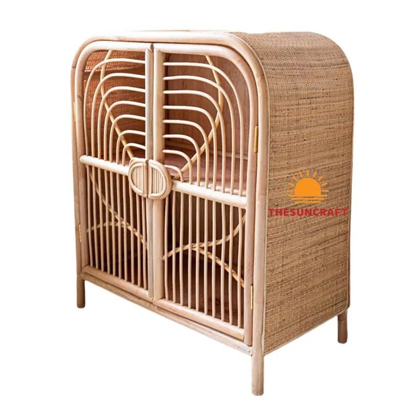 Handmade Rattan Doll Cabinet, wholesale