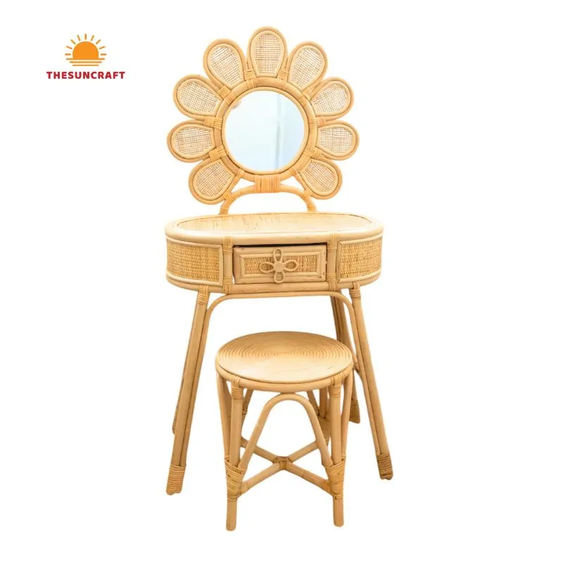 Kids Rattan Dressing Table Vanity, wholesale