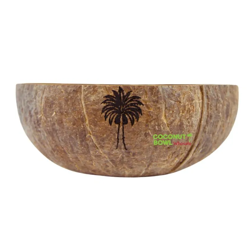 Laser Engraved Coconut Bowl Palm Tree, wholesale