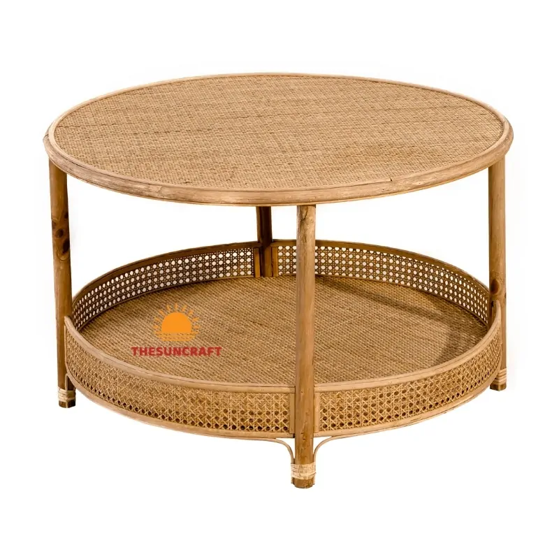 Rattan Two Tier Round Coffee Table, wholesale