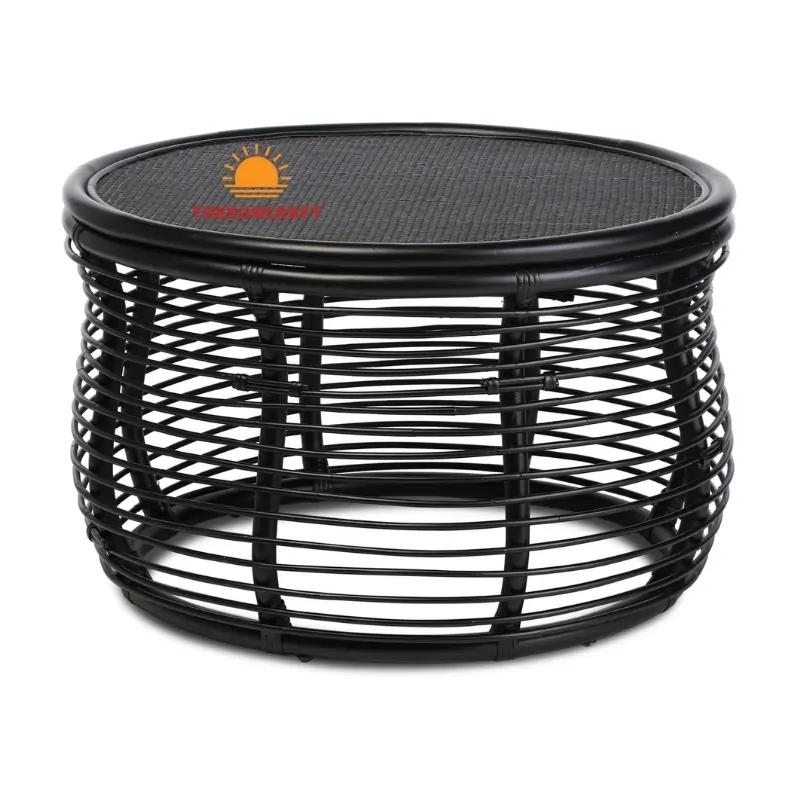 black cane coffee table