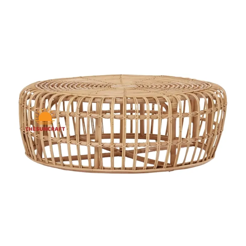 low round rattan coffee table, wholesale