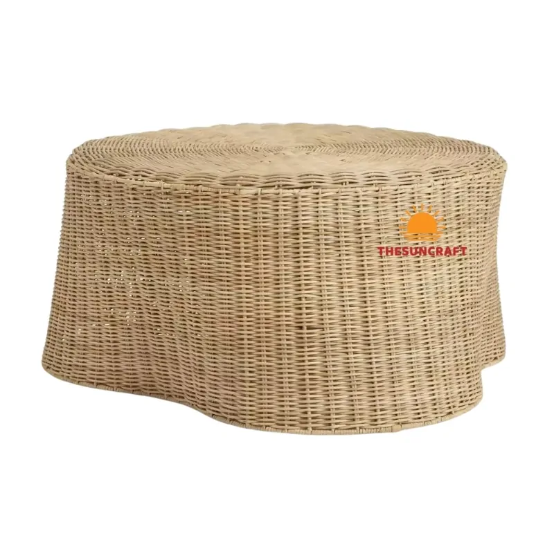 scalloped wicker table, wholesale