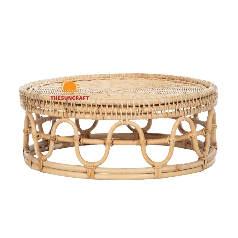 wicker drum coffee table