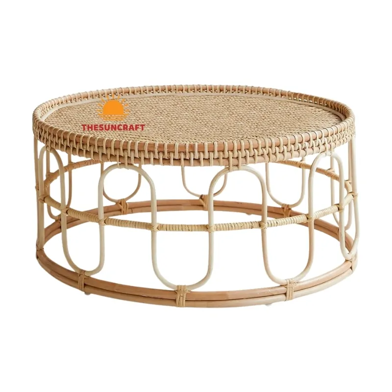 wicker drum coffee table, wholesale