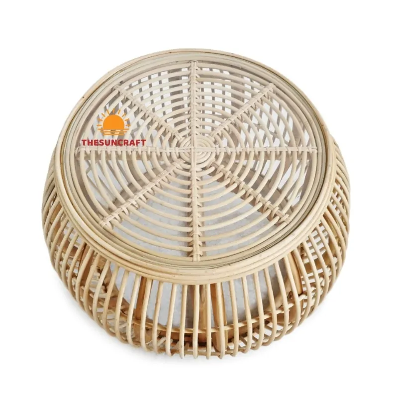 wicker table with glass top, wholesale